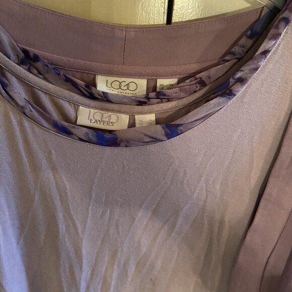 Lavender-Logo Layers Cardigan & Tank with purple detail and ruffled trim Size 3X - Picture 4 of 8